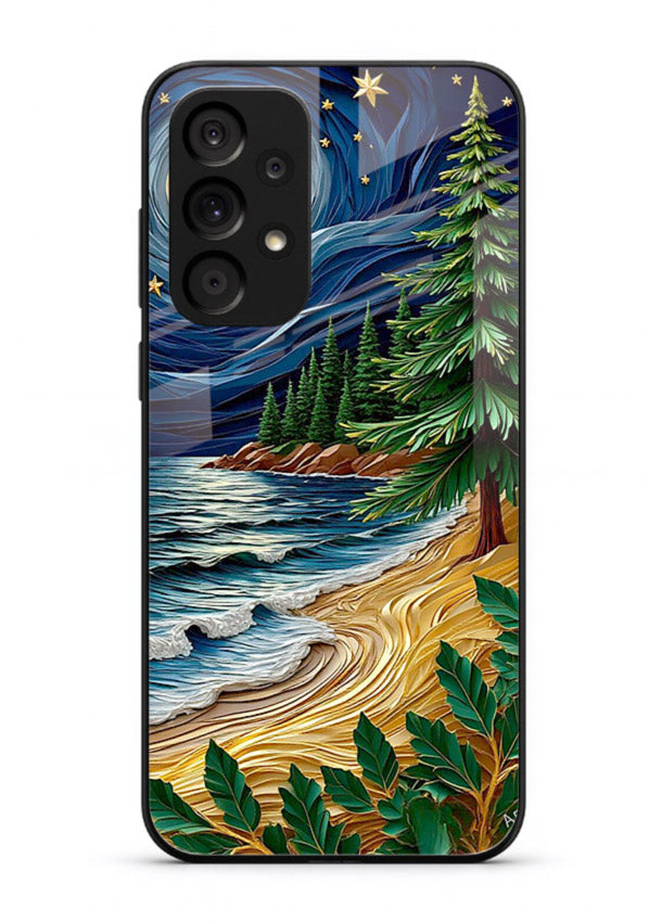 Moonlit Ocean Pines moonlit pine coast artwork Samsung A73 5G glass back cover