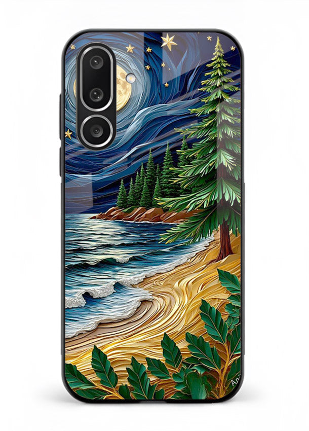 Moonlit Ocean Pines moonlit pine coast artwork Samsung F56 5G glass back cover