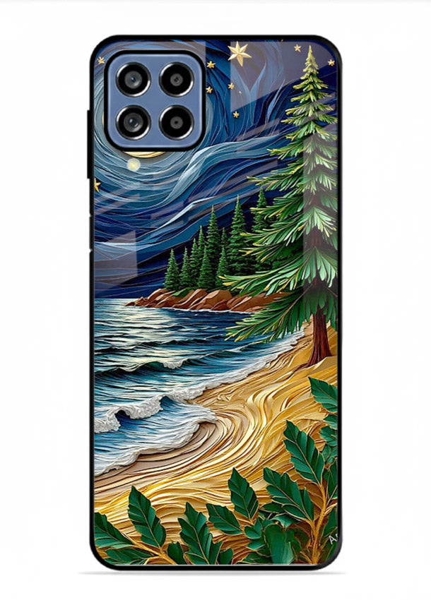 Moonlit Ocean Pines moonlit pine coast artwork Samsung F22 4G glass back cover
