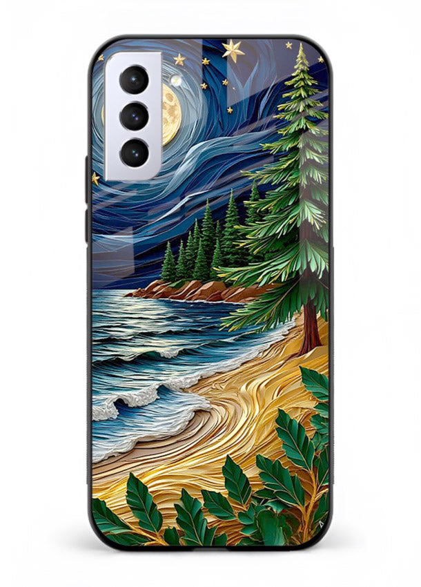 Moonlit Ocean Pines moonlit pine coast artwork Samsung S21 FE glass back cover