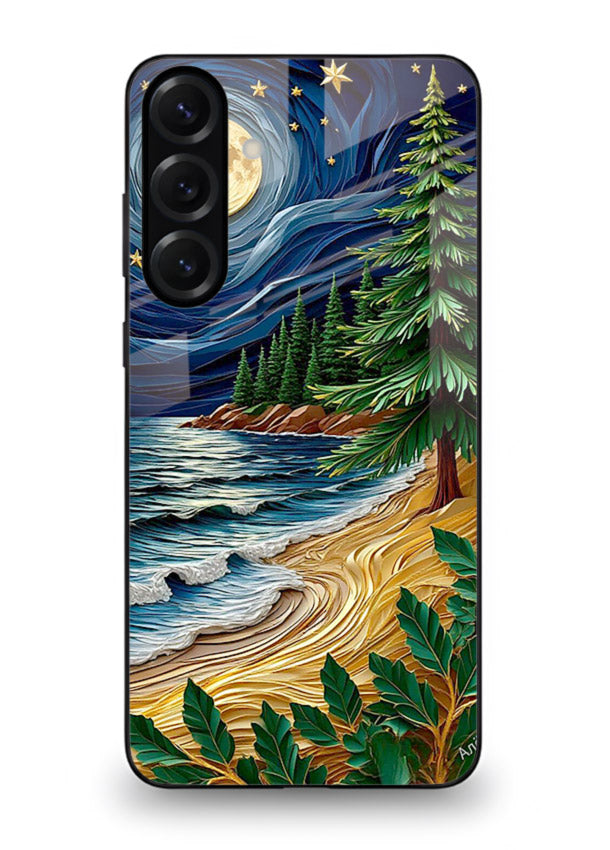 Moonlit Ocean Pines moonlit pine coast artwork Samsung A25 5G glass back cover