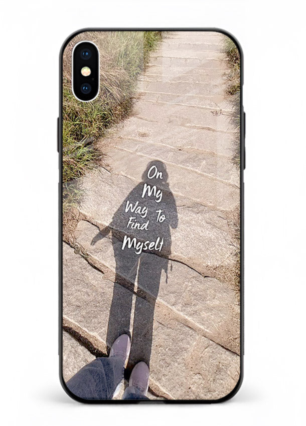 Mountain Path Motivation hiking trail artwork iphone xs max glass back cover