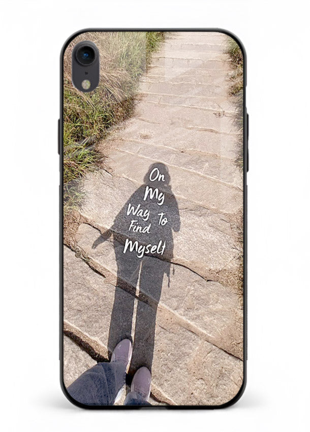Mountain Path Motivation hiking trail artwork iphone xr glass back cover