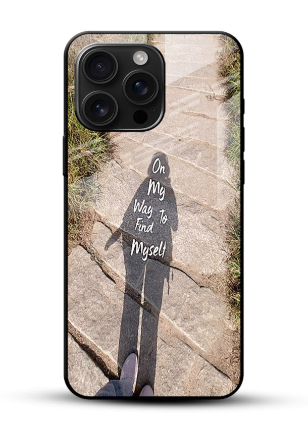 Mountain Path Motivation hiking trail artwork glossy vibrant premium glass back cover - Angle Front