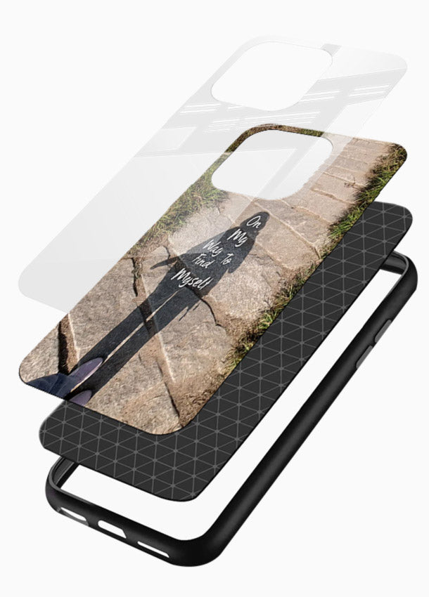 Mountain Path Motivation hiking trail artwork glossy vibrant premium glass back cover - Angle Layers