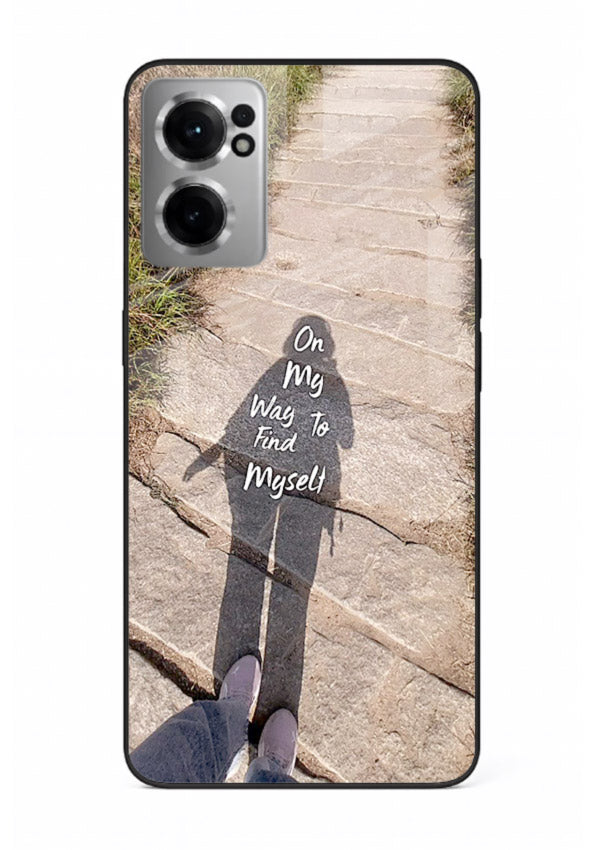 Mountain Path Motivation hiking trail artwork OnePlus Nord CE2 5G glass back cover