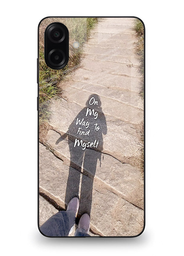 Mountain Path Motivation hiking trail artwork Samsung A07 4G glass back cover