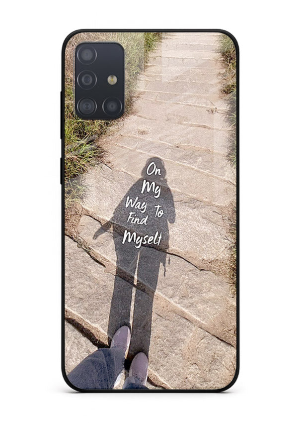 Mountain Path Motivation hiking trail artwork Samsung A71 glass back cover