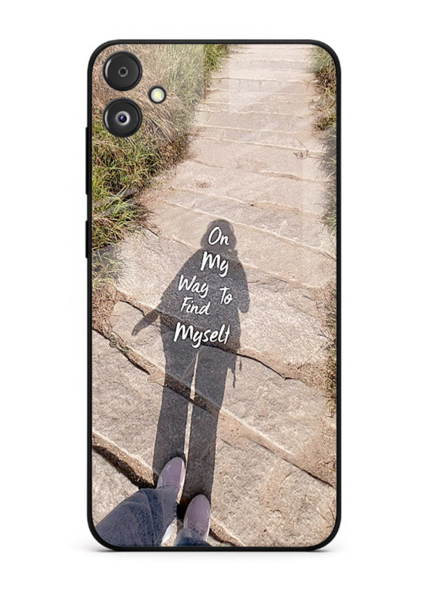 Mountain Path Motivation hiking trail artwork Samsung F05 5G glass back cover