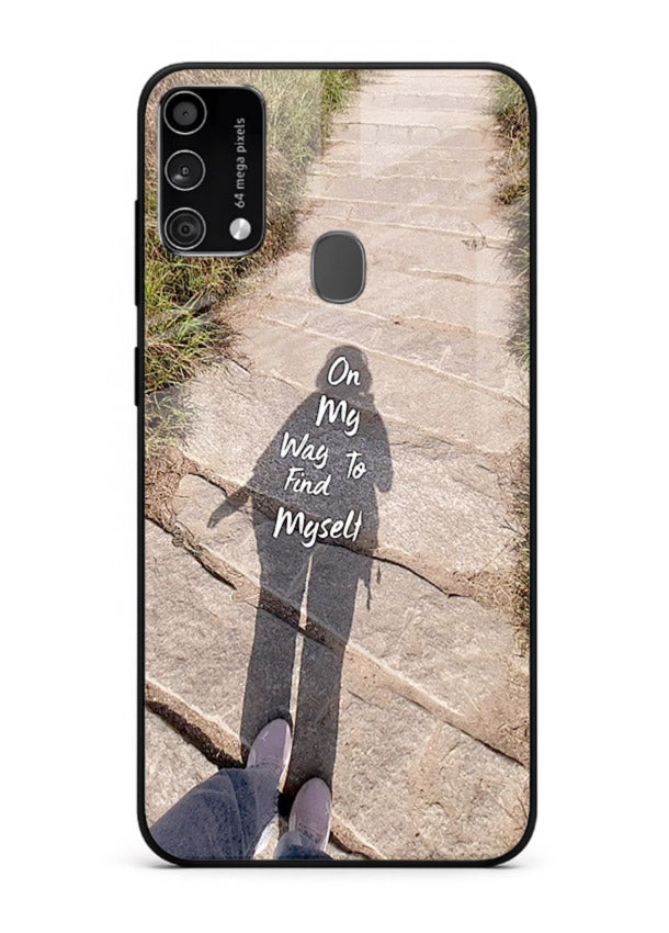 Mountain Path Motivation hiking trail artwork Samsung F41 glass back cover