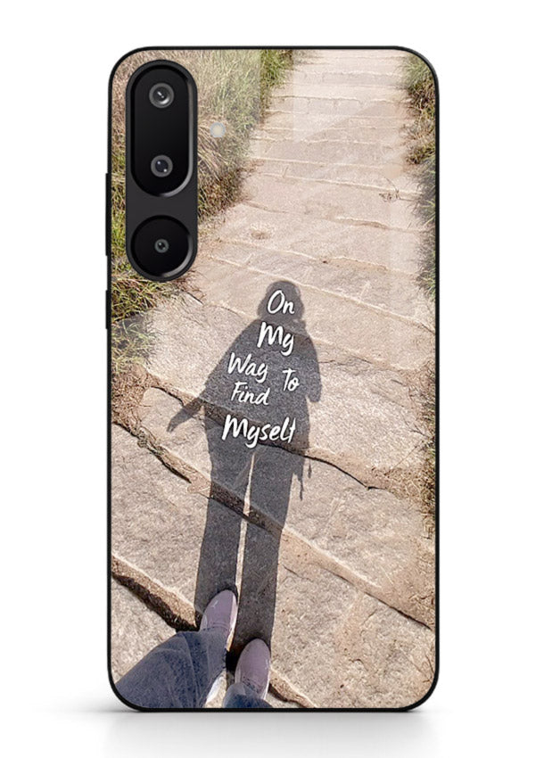 Mountain Path Motivation hiking trail artwork Samsung F16 5G glass back cover