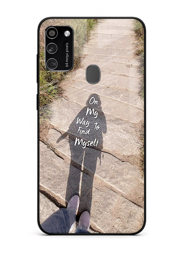 Mountain Path Motivation hiking trail artwork Samsung M21 glass back cover