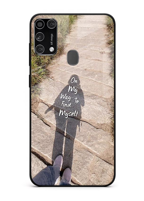 Mountain Path Motivation hiking trail artwork Samsung M31 Prime glass back cover