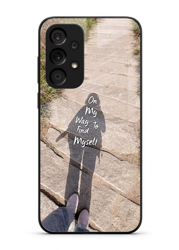 Mountain Path Motivation hiking trail artwork Samsung A33 5G glass back cover