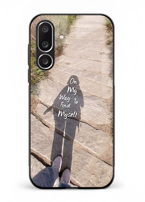Mountain Path Motivation hiking trail artwork Samsung M56 5G glass back cover