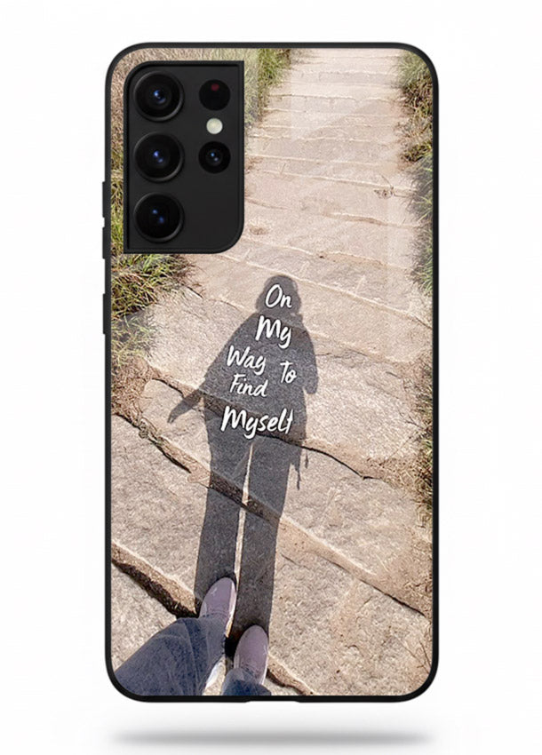 Mountain Path Motivation hiking trail artwork Samsung S21 Ultra glass back cover