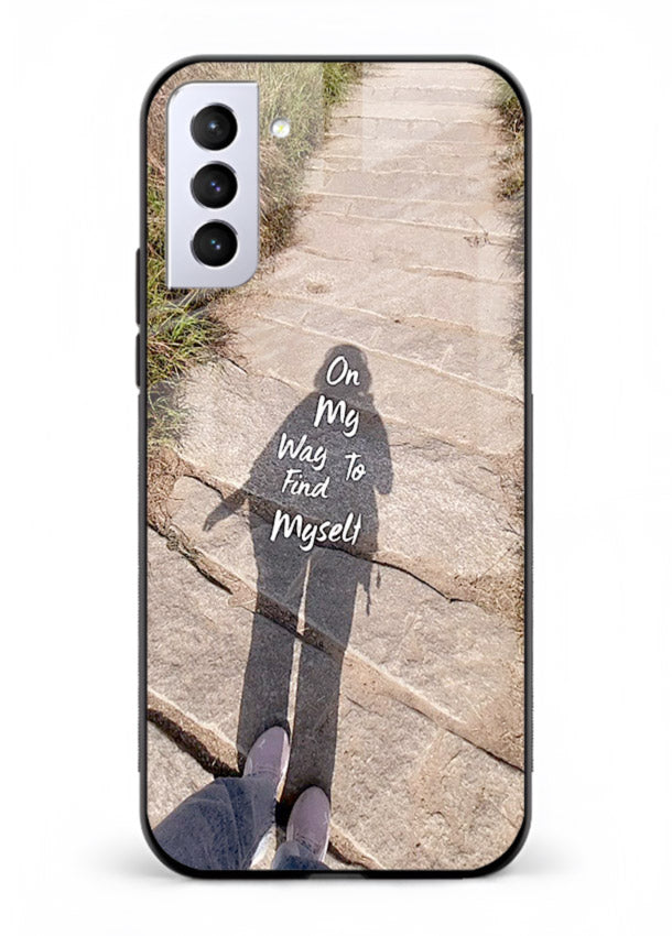 Mountain Path Motivation hiking trail artwork Samsung S21 Plus glass back cover