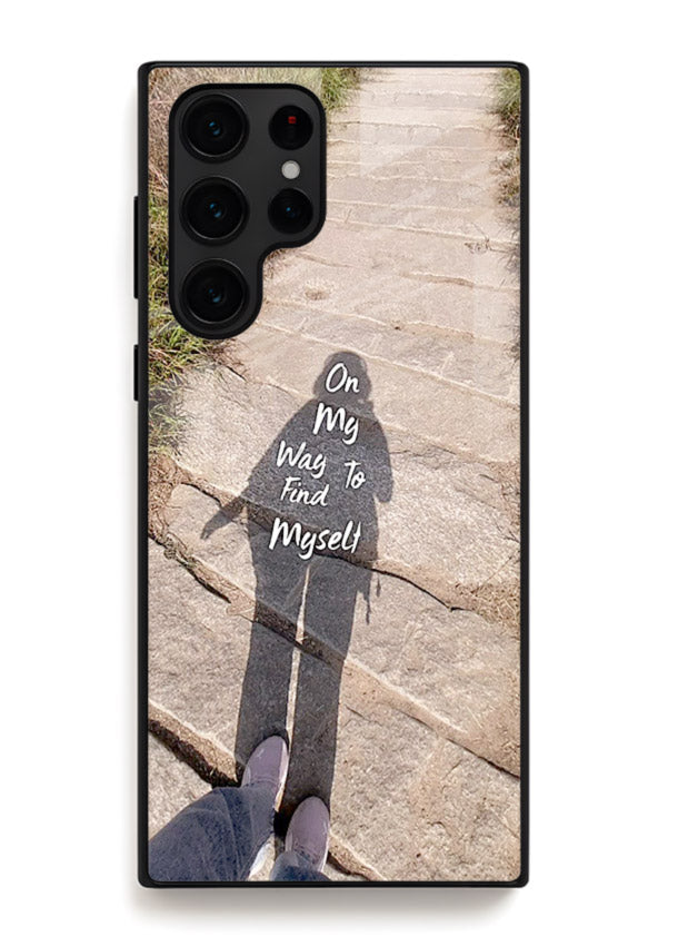 Mountain Path Motivation hiking trail artwork Samsung S22 Ultra glass back cover