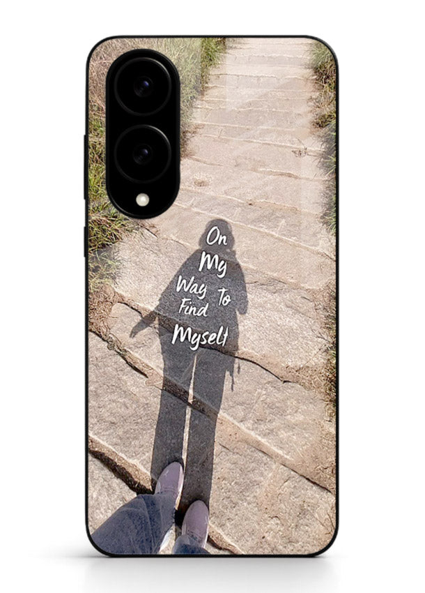 Mountain Path Motivation hiking trail artwork Samsung S25 Edge glass back cover