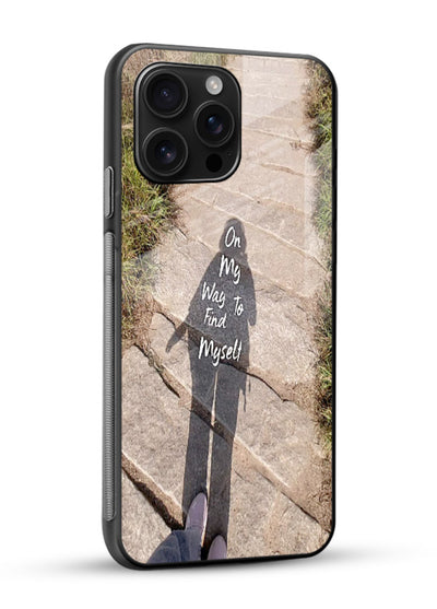 Mountain Path Motivation hiking trail artwork glossy vibrant premium glass back cover - Angle Side