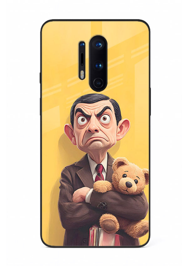 mr bean attitude cartoon art OnePlus 8 Pro glass cover funny retro character case