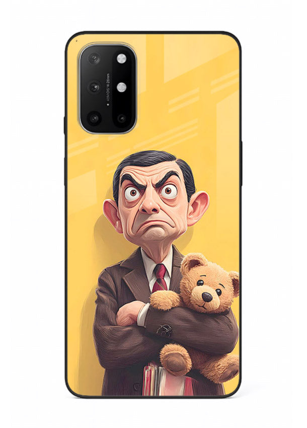 mr bean attitude cartoon art OnePlus 8T glass cover funny retro character case