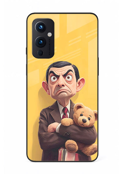 mr bean attitude cartoon art OnePlus 9 Pro glass cover funny retro character case