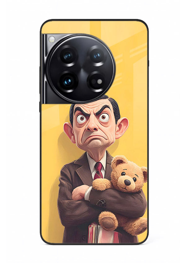 mr bean attitude cartoon art OnePlus 12 glass cover funny retro character case