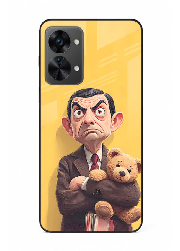 mr bean attitude cartoon art OnePlus Nord 2T glass cover funny retro character case
