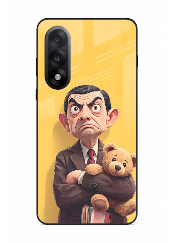 mr bean attitude cartoon art OnePlus Nord 5 glass cover funny retro character case