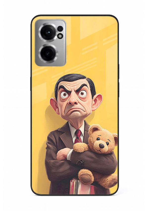 mr bean attitude cartoon art OnePlus Nord CE2 5G glass cover funny retro character case