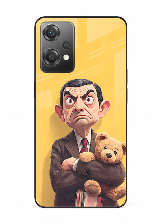 mr bean attitude cartoon art OnePlus Nord CE2 Lite 5G glass cover funny retro character case