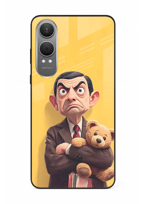 mr bean attitude cartoon art OnePlus Nord CE4 Lite glass cover funny retro character case