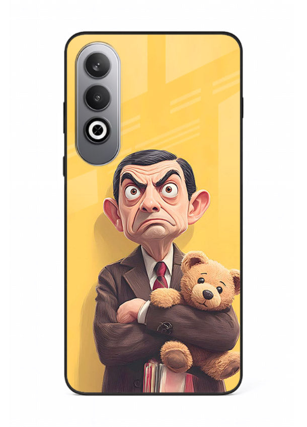 mr bean attitude cartoon art OnePlus Nord CE4 glass cover funny retro character case