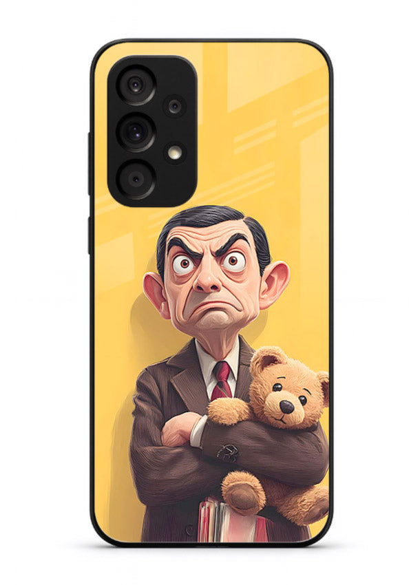 mr bean attitude cartoon art Samsung A23 5G glass cover funny retro character case