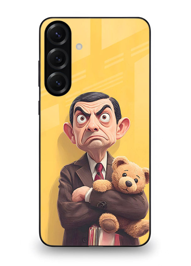 mr bean attitude cartoon art Samsung A56 5G glass cover funny retro character case