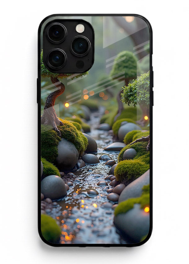 Mystic Bonsai Path enchanted bonsai forest artwork iphone 16 pro max glass back cover