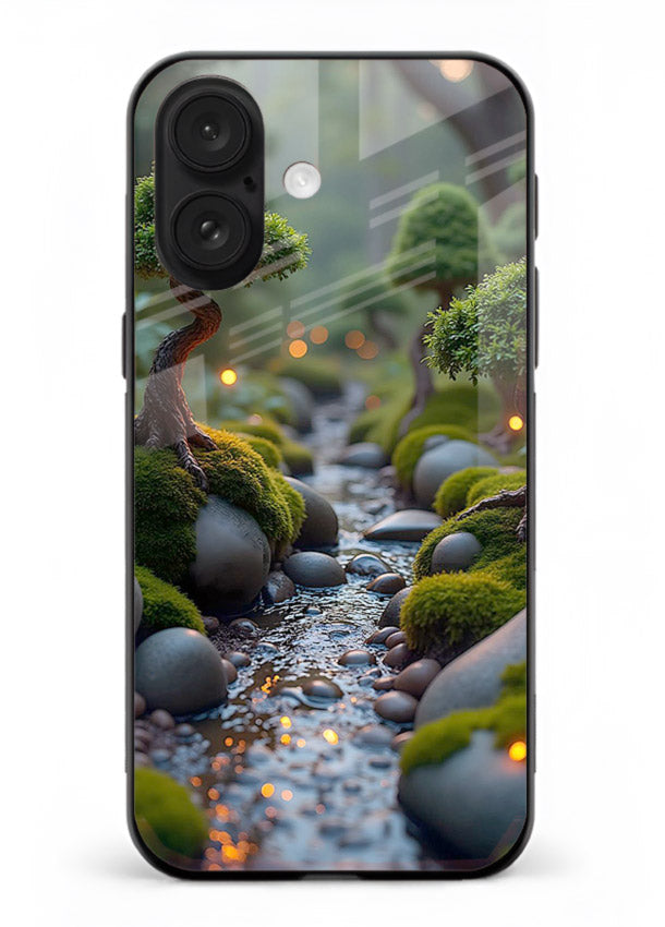 Mystic Bonsai Path enchanted bonsai forest artwork iphone 18 glass back cover