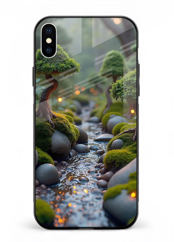 Mystic Bonsai Path enchanted bonsai forest artwork iphone xs max glass back cover