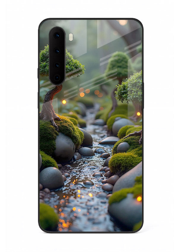 Mystic Bonsai Path enchanted bonsai forest artwork OnePlus Nord glass back cover