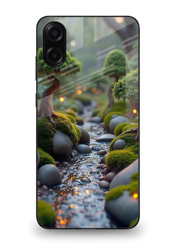 Mystic Bonsai Path enchanted bonsai forest artwork Samsung A06 5G glass back cover