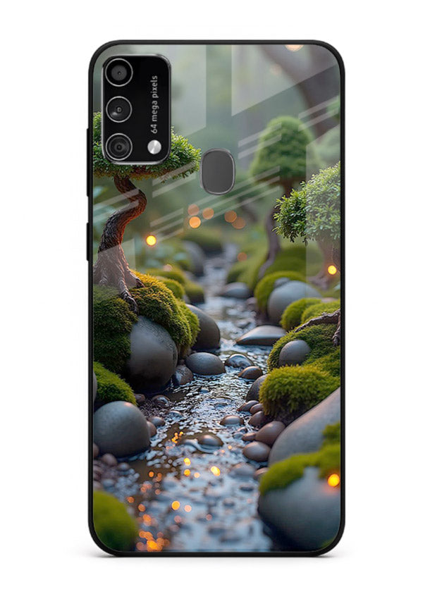 Mystic Bonsai Path enchanted bonsai forest artwork Samsung F41 glass back cover