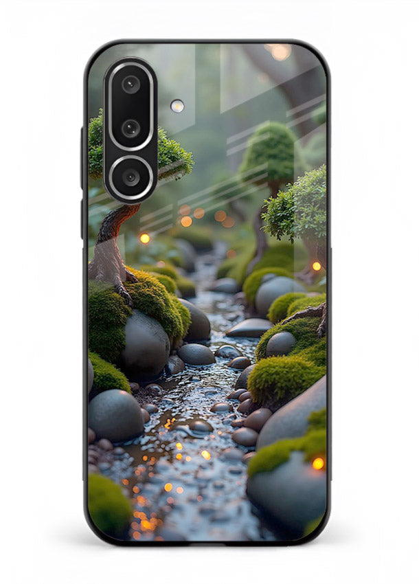 Mystic Bonsai Path enchanted bonsai forest artwork Samsung F56 5G glass back cover
