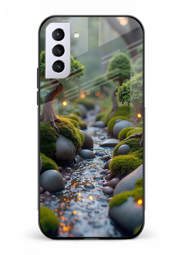 Mystic Bonsai Path enchanted bonsai forest artwork Samsung S21 FE glass back cover