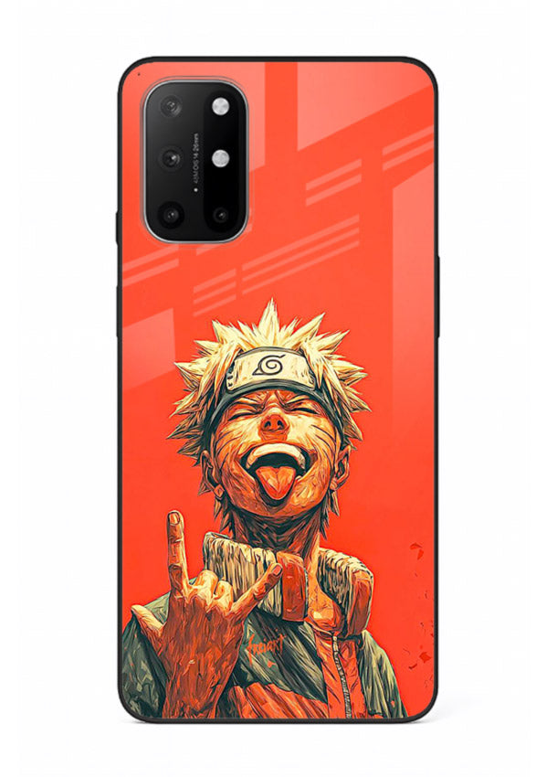 naruto fierce red bold anime art OnePlus 8T glass cover intense ninja expression case