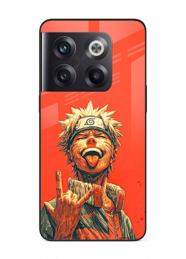 naruto fierce red bold anime art OnePlus 10T glass cover intense ninja expression case