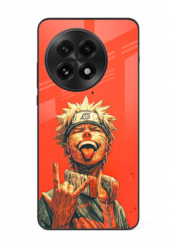 naruto fierce red bold anime art OnePlus 13 glass cover intense ninja expression case