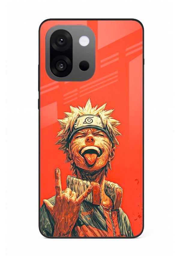 naruto fierce red bold anime art OnePlus 13s glass cover intense ninja expression case