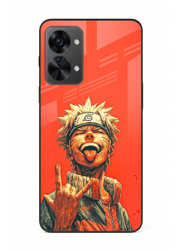 naruto fierce red bold anime art OnePlus Nord 2T glass cover intense ninja expression case