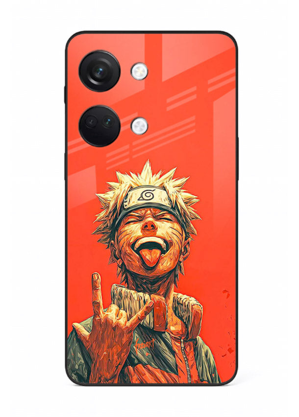 naruto fierce red bold anime art OnePlus Nord 3 glass cover intense ninja expression case